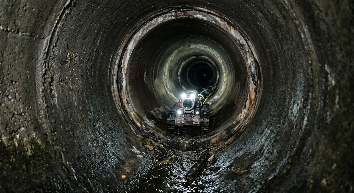 Robotic sewer camera inspecting pipe interior for Drain Snake Service in Fruitland